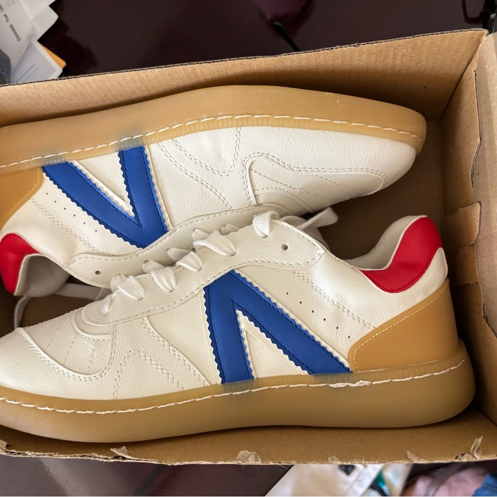 Mia Shoes Vesta Sneakers in White and Cobalt